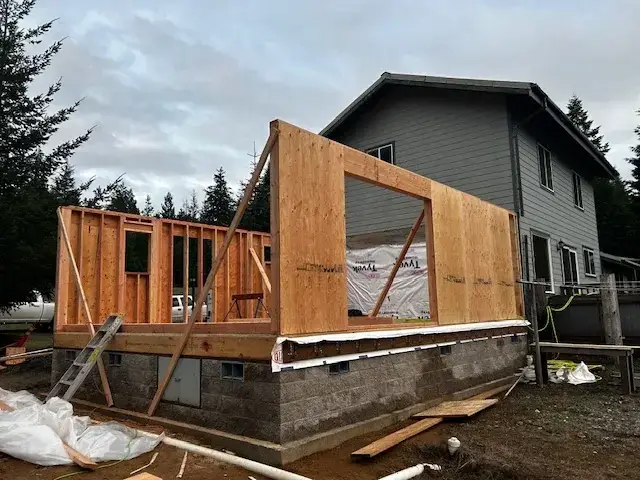 Custom Home Addition build progress step 3, Bandon Oregon